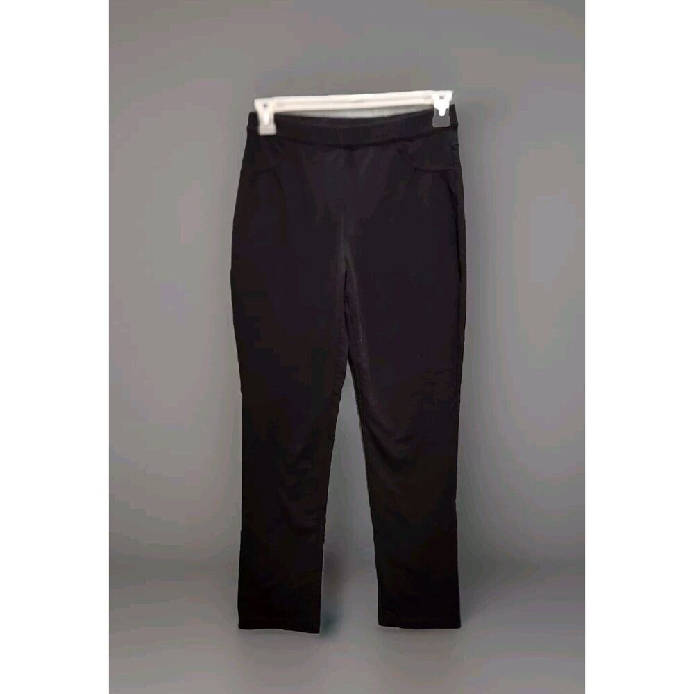 Susan Graver Weekend Black Straight Leg Pull On Knit Pants Small